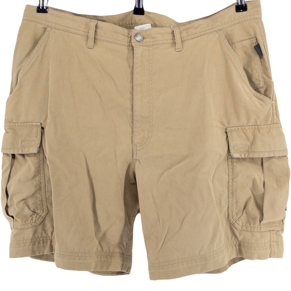 REI Cargo Shorts Mens 40 Pockets Canvas Outdoors Y2K Hiking Outdoor Beige 7" Ins